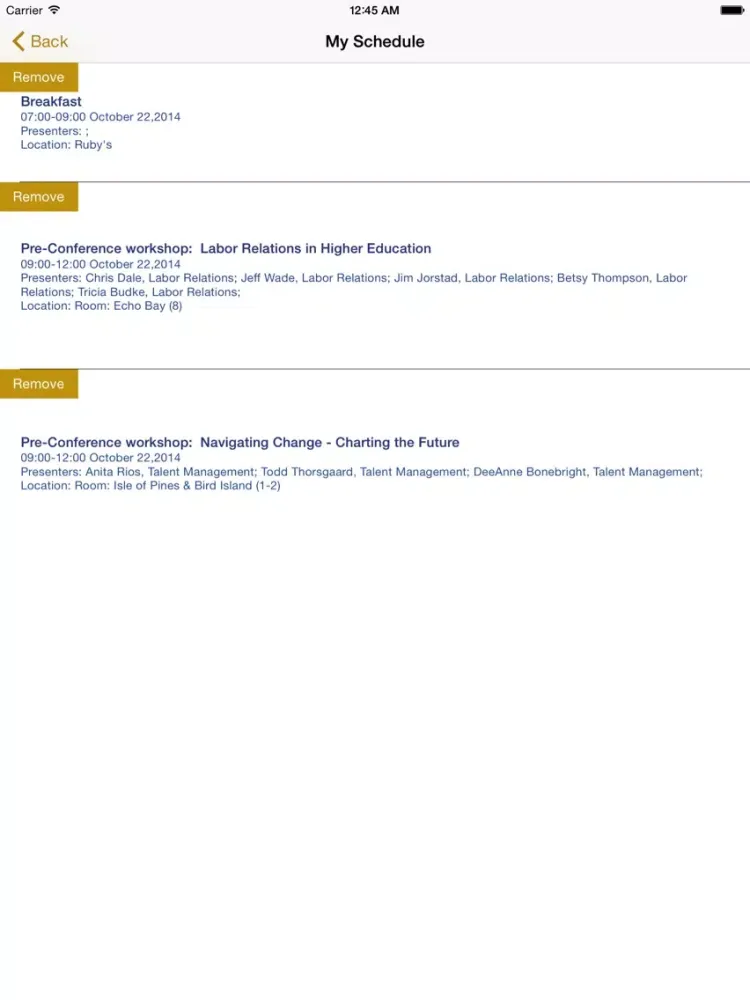 MnSCU ASA Conference 2014 iPad  スクリーンショット