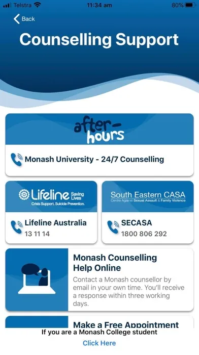 Tangkapan layar Monash bSafe
