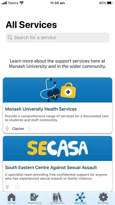 Tangkapan layar Monash bSafe