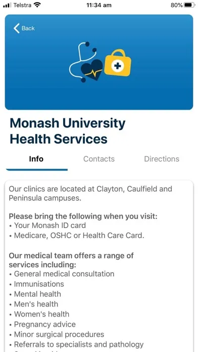 Tangkapan layar Monash bSafe