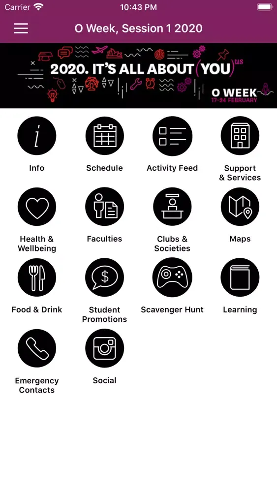 Tangkapan layar Macquarie University Events