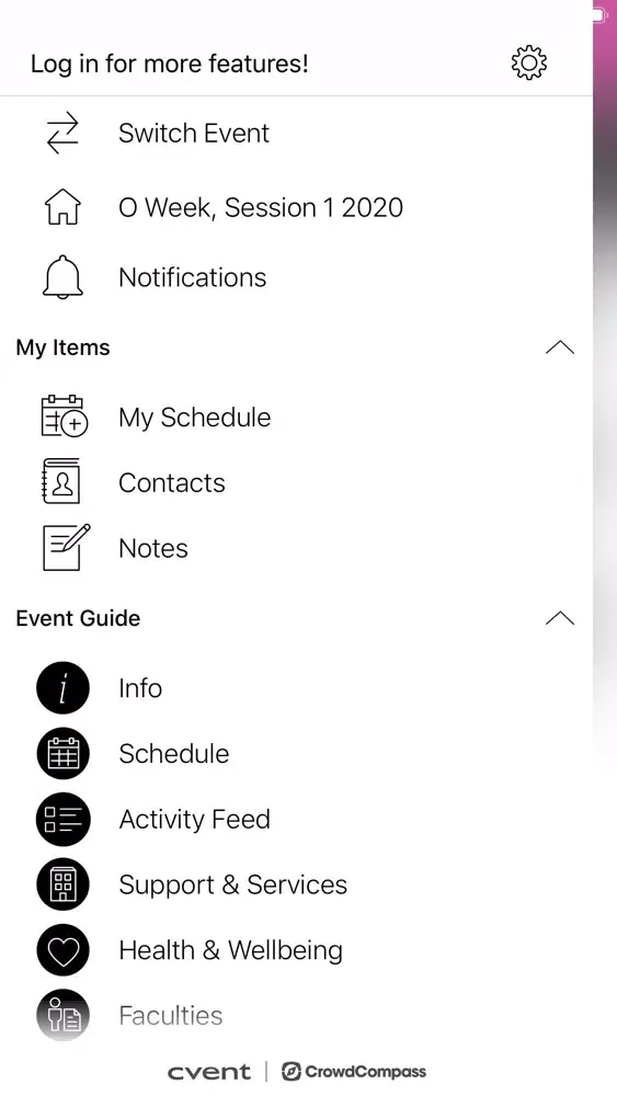 Tangkapan layar Macquarie University Events