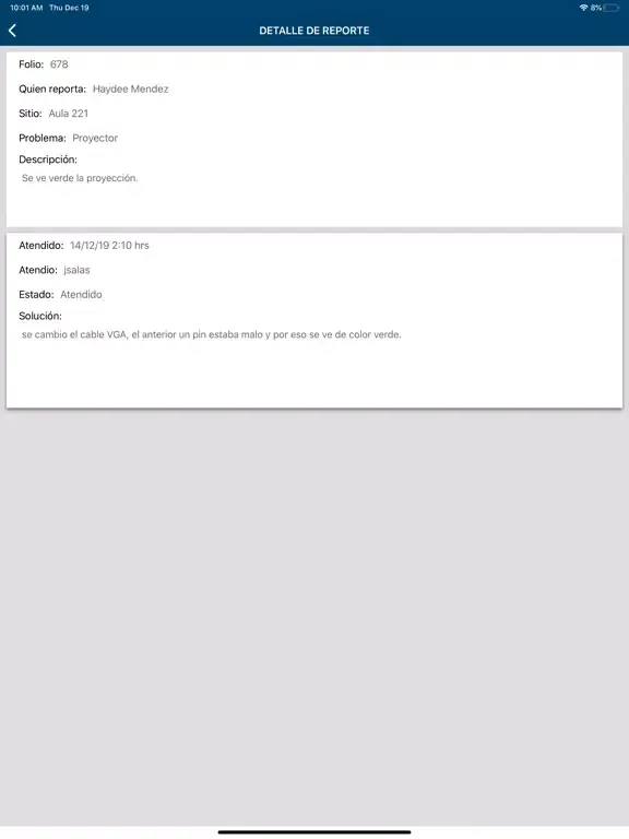 Captures d'écran de ReportesModelo iPad 