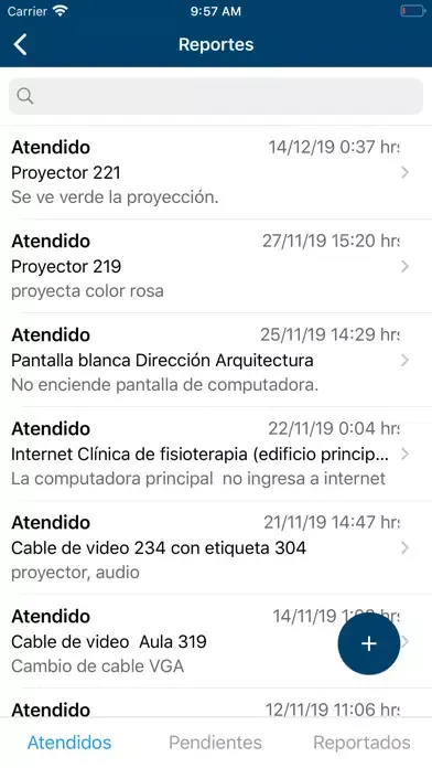 Captures d'écran de ReportesModelo