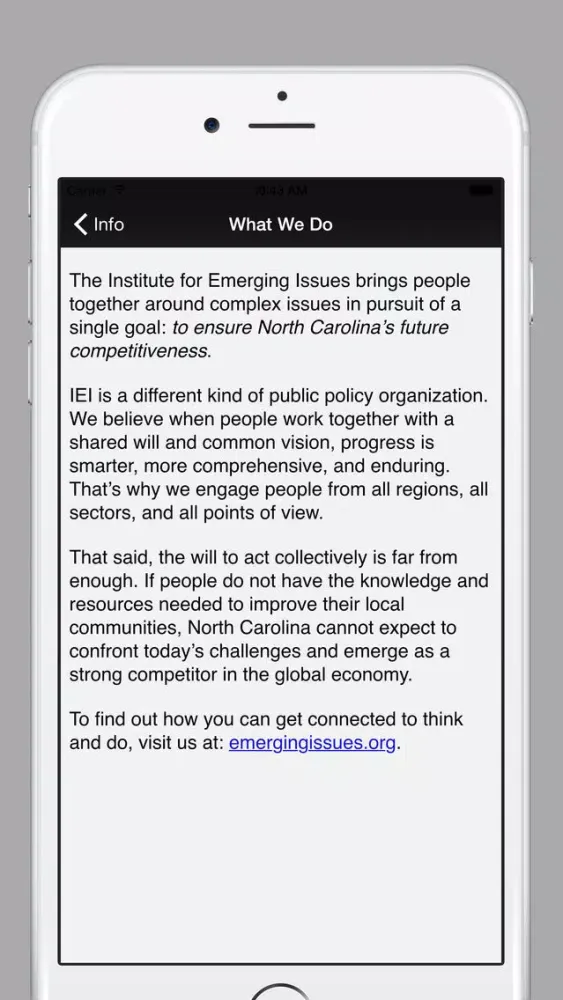Capturas de pantalla de Institute for Emerging Issues