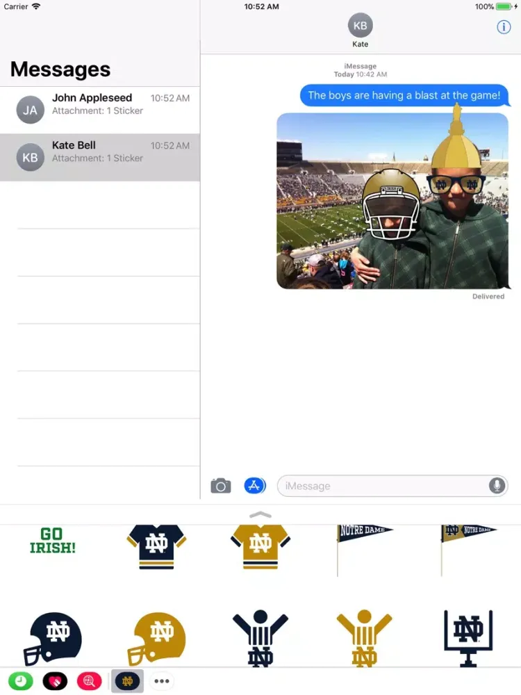 Notre Dame Stickers iPad  スクリーンショット