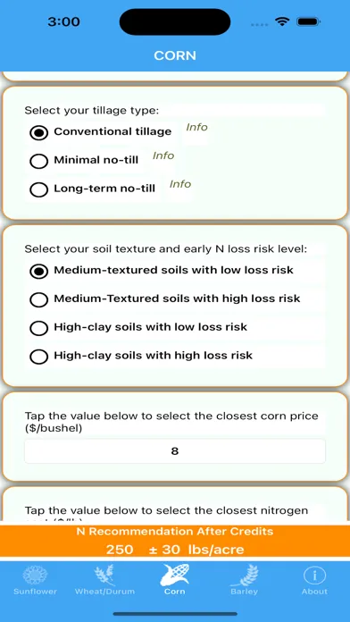 Ảnh chụp màn hình của NDSU Nitrogen Calculator