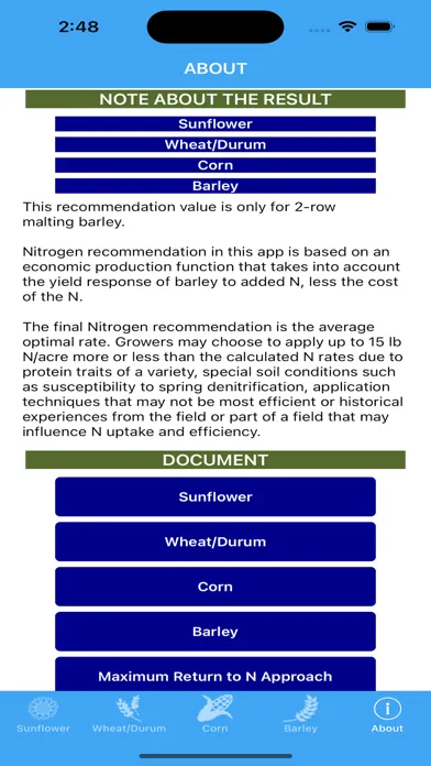 Ảnh chụp màn hình của NDSU Nitrogen Calculator