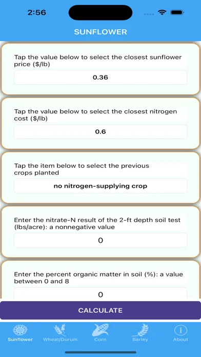 Ảnh chụp màn hình của NDSU Nitrogen Calculator