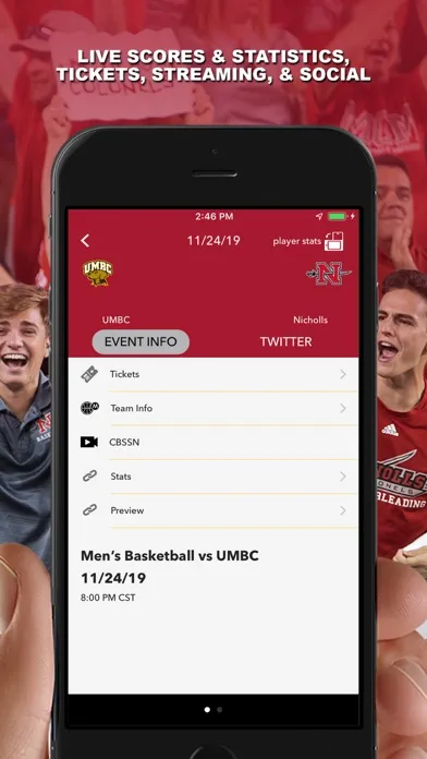 Nicholls Athletics Ekran Görüntüleri