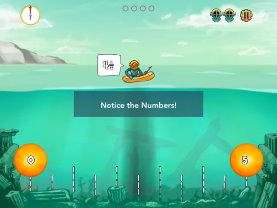 Pearl Diver: Number Line Math iPad  Screenshots