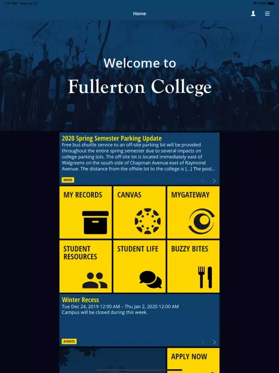 Fullerton College Mobile iPad 应用截图