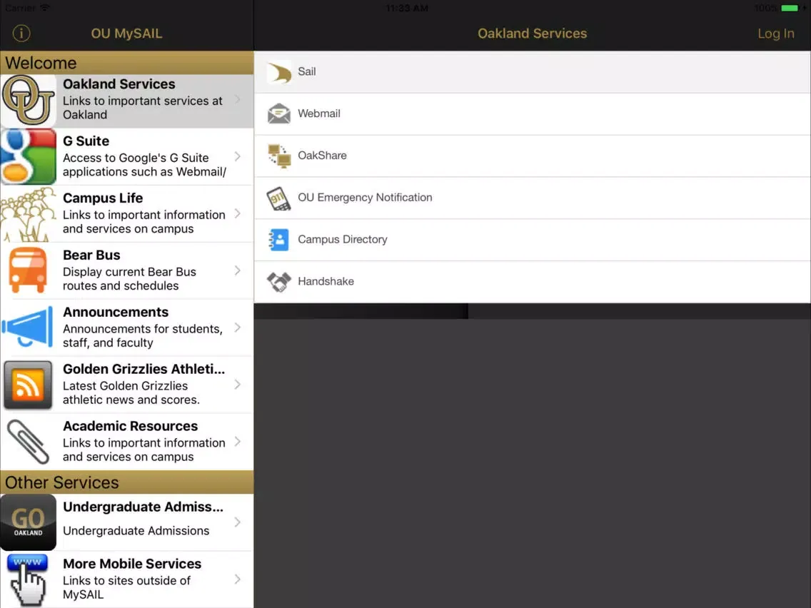 OU MySAIL - Oakland University iPad  Screenshots