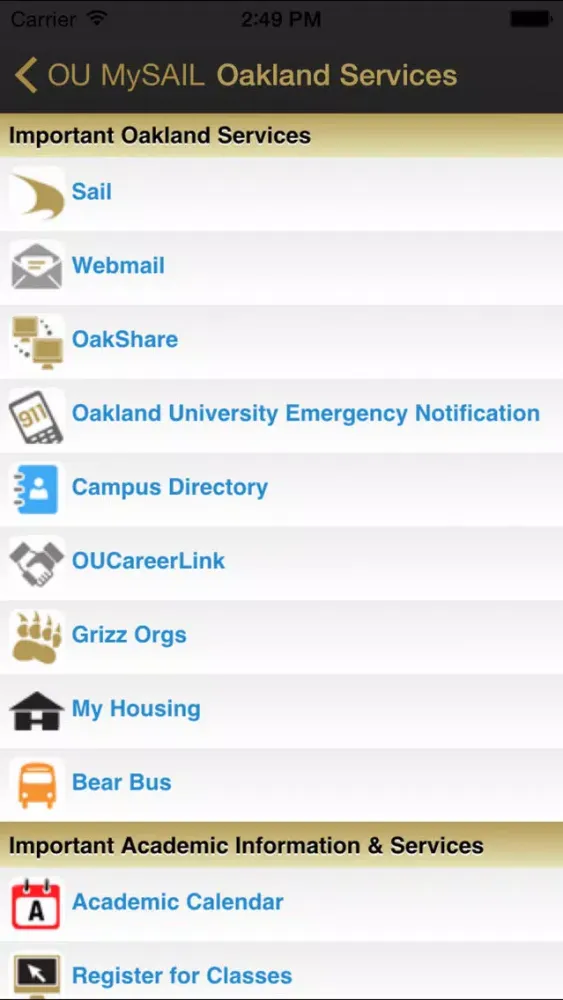 OU MySAIL - Oakland University Screenshots