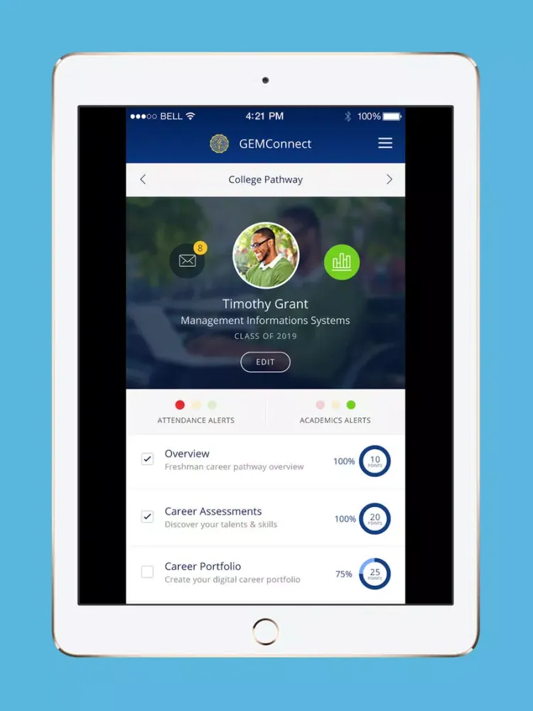 ภาพหน้าจอของ GEMConnect iPad 