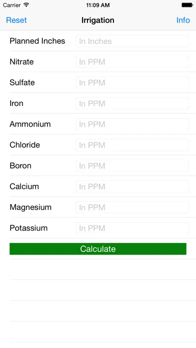 Crop Nutrients in Irrigation Water Calculator स्क्रीनशॉट