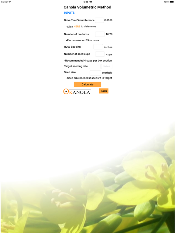 Tangkapan skrin Grain Drill Calibration Calculator iPad 