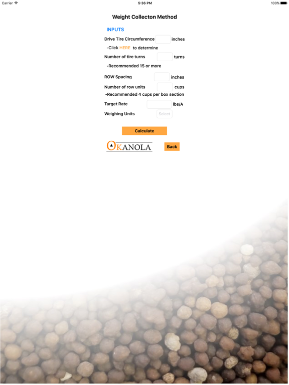 Tangkapan skrin Grain Drill Calibration Calculator iPad 