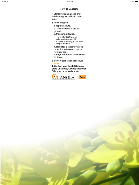 Tangkapan skrin Grain Drill Calibration Calculator iPad 