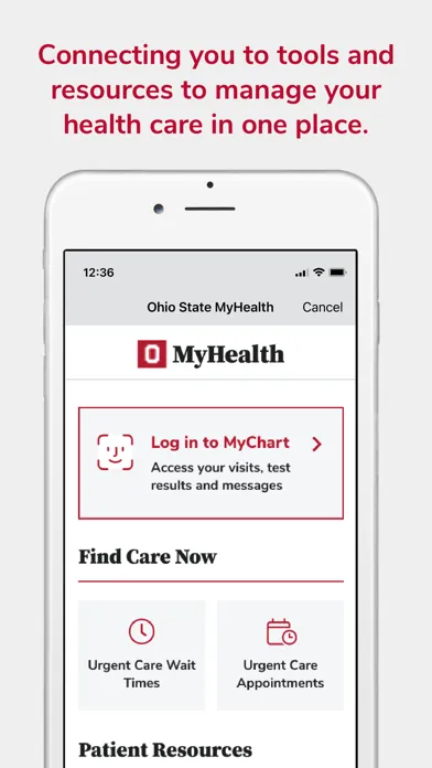 Ohio State MyHealth Screenshots