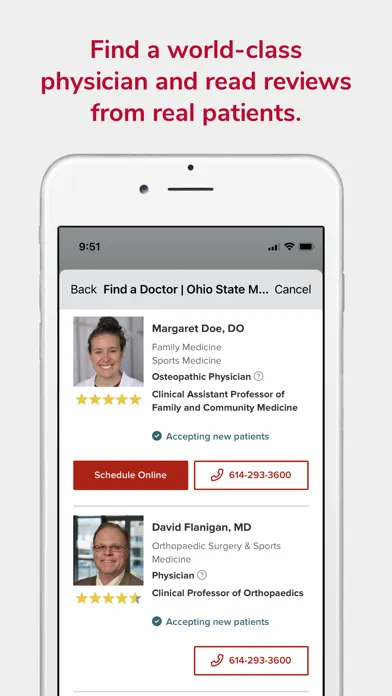 Ohio State MyHealth Screenshots