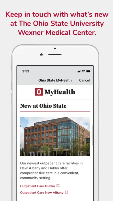 Ohio State MyHealth Screenshots