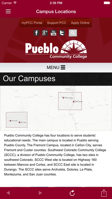 Tangkapan skrin Pueblo Community College
