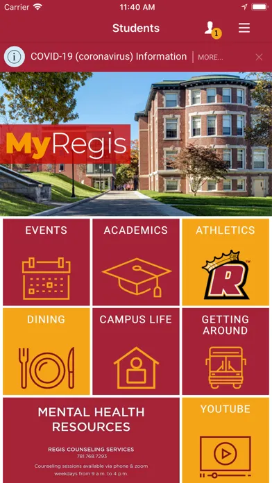 MyRegis, the Regis College app স্ক্রিনশট