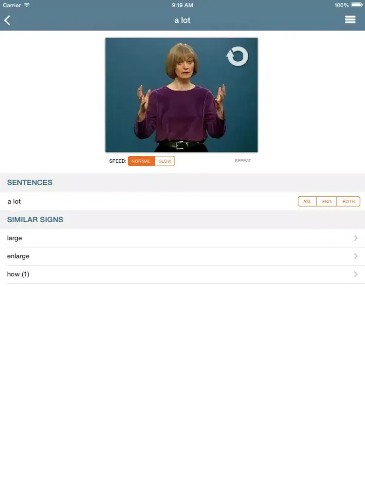 تصاویر ASL Dictionary from NTID iPad 