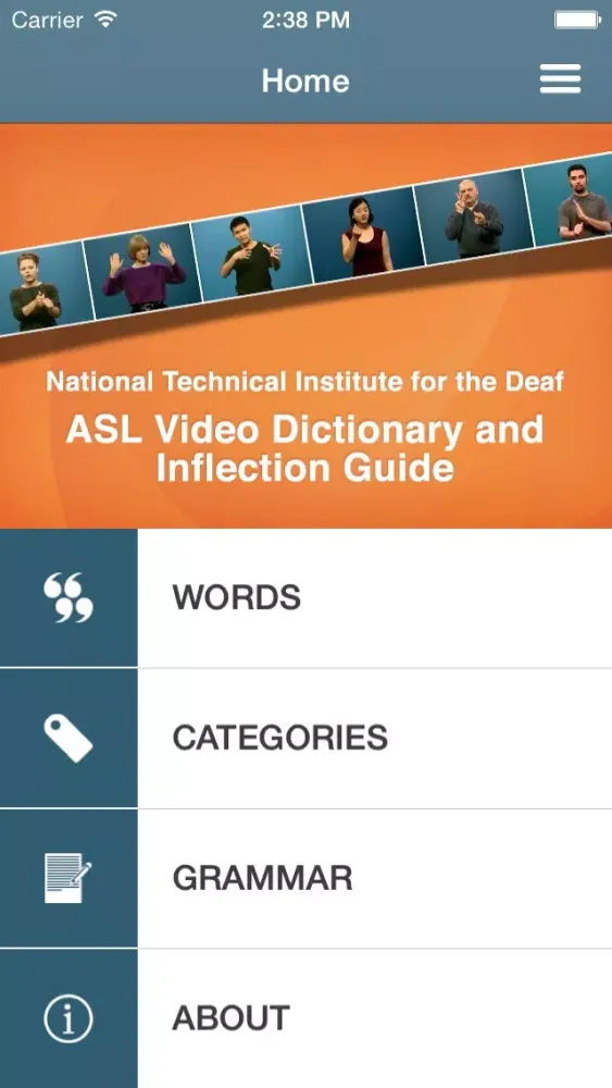 Zrzuty ekranu ASL Dictionary from NTID: Modified for Younger Users