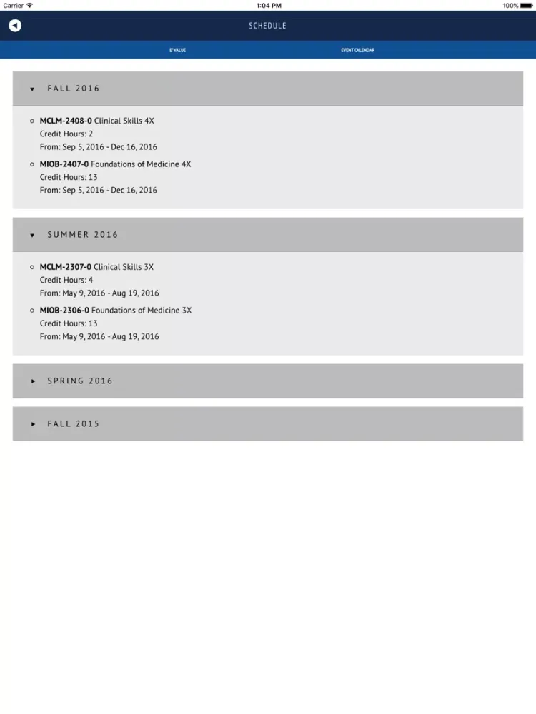 Ảnh chụp màn hình của Ross Univ. School of Medicine iPad 