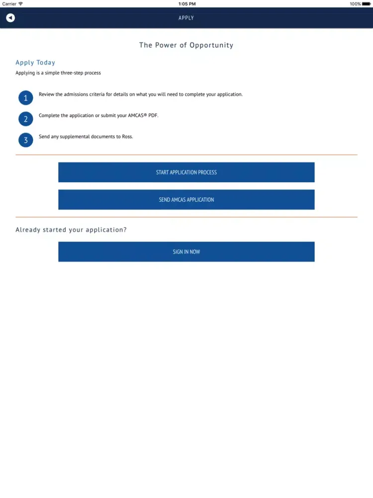 Ảnh chụp màn hình của Ross Univ. School of Medicine iPad 