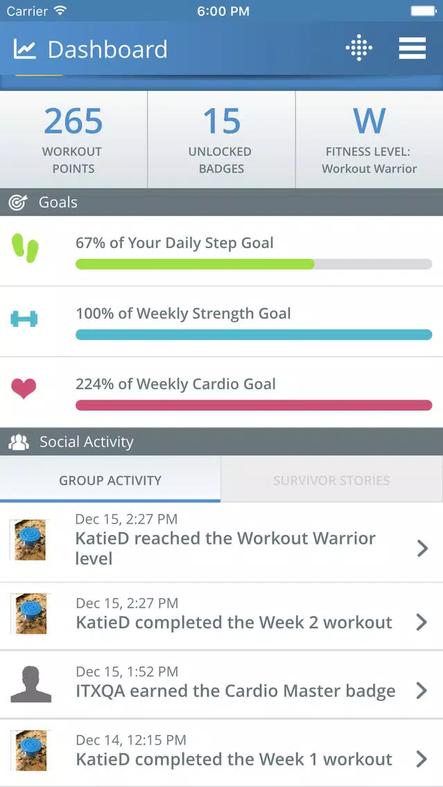 Captures d'écran de FitSurvivor