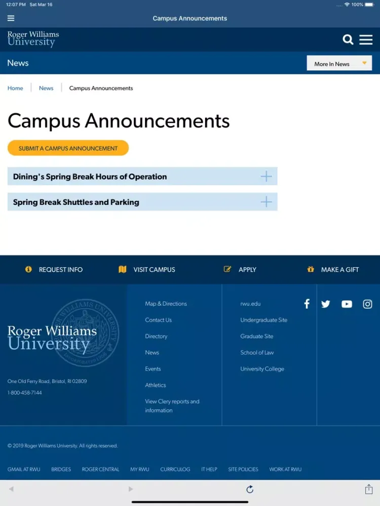 تصاویر Roger Williams University iPad 