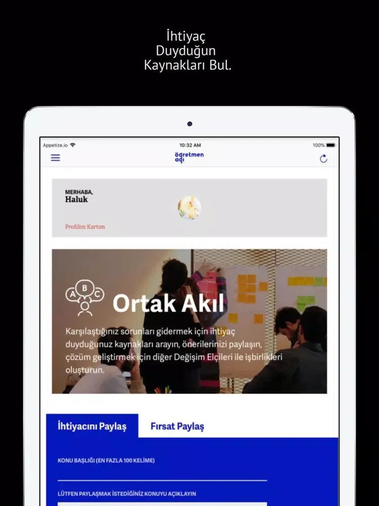 تصاویر Öğretmen Ağı iPad 