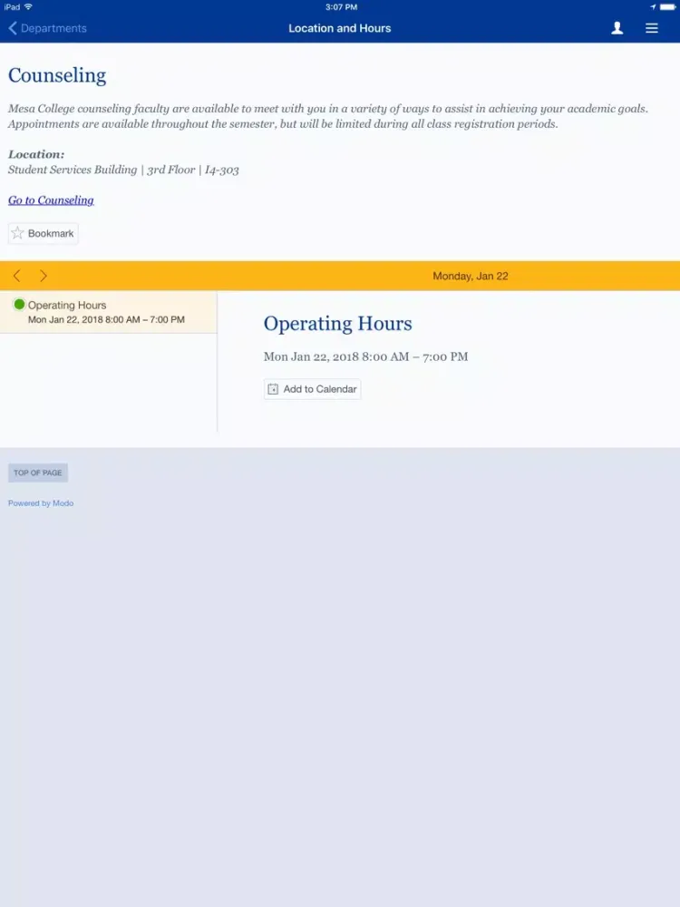 Tangkapan skrin iMesa Mobile iPad 
