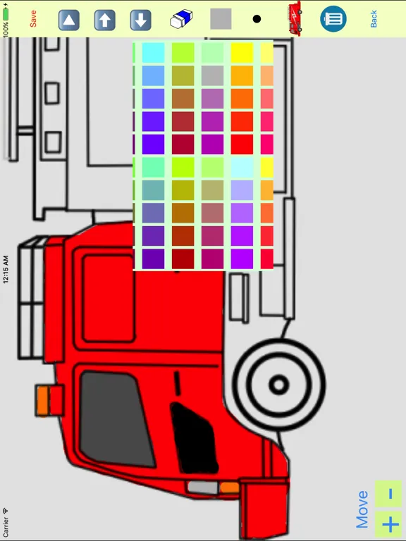Ảnh chụp màn hình của Vehicles Moving Coloring Book iPad 