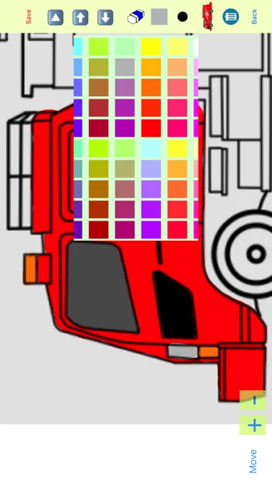 Ảnh chụp màn hình của Vehicles Moving Coloring Book