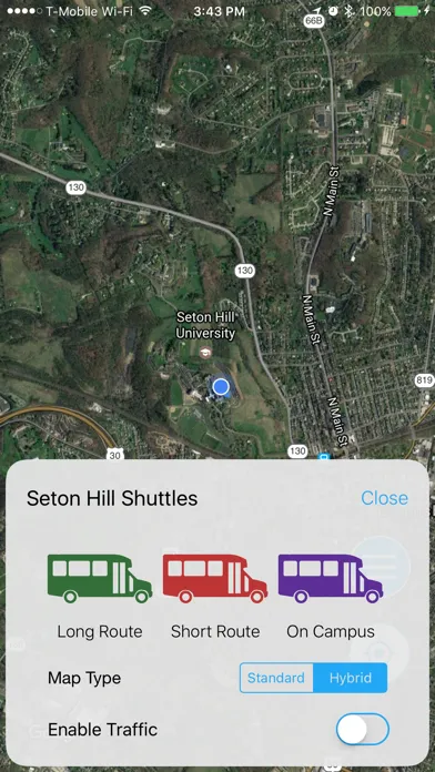 Seton Hill Shuttle Tracker Screenshots