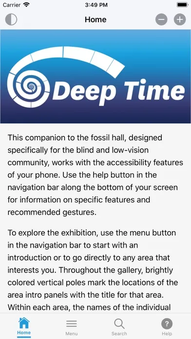 Tangkapan skrin Deep Time Audio Description