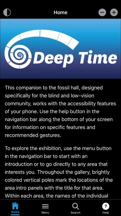 Tangkapan skrin Deep Time Audio Description