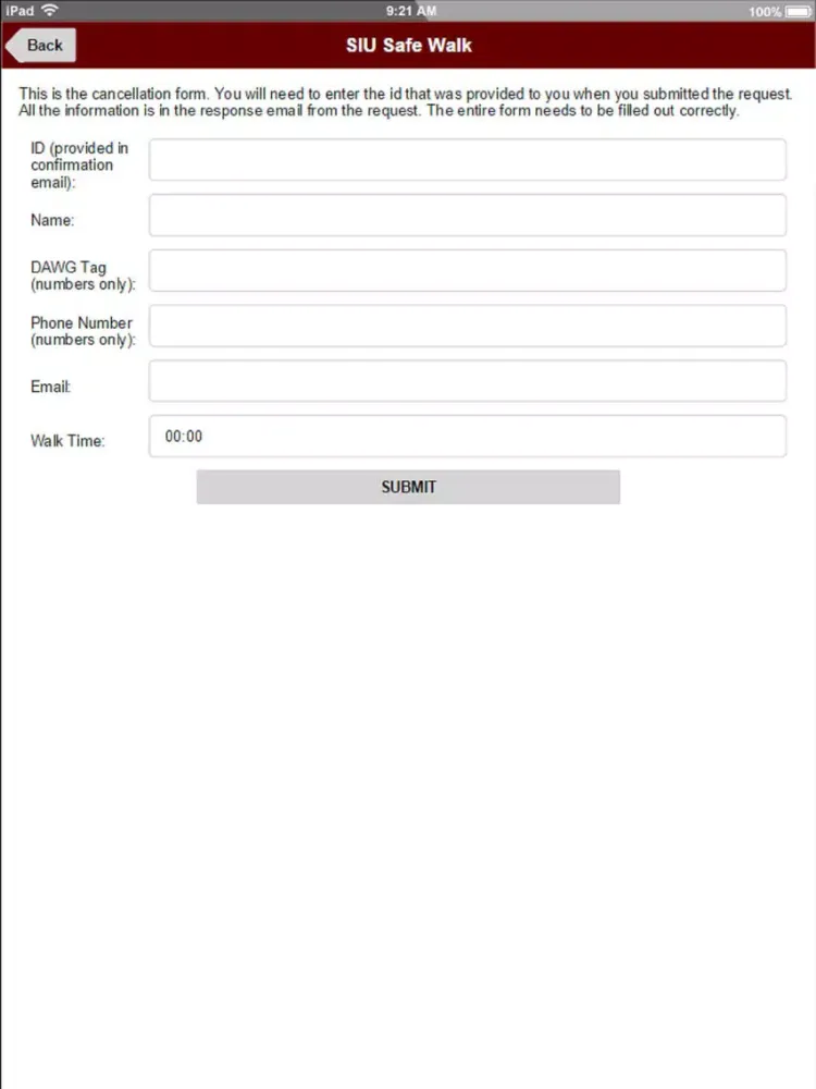 SIU Safe Walk iPad  Screenshots