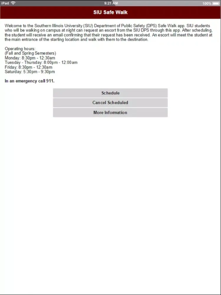 SIU Safe Walk iPad  Screenshots