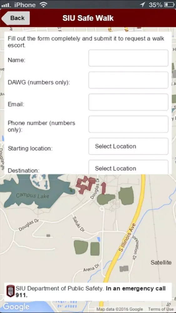 SIU Safe Walk Screenshots