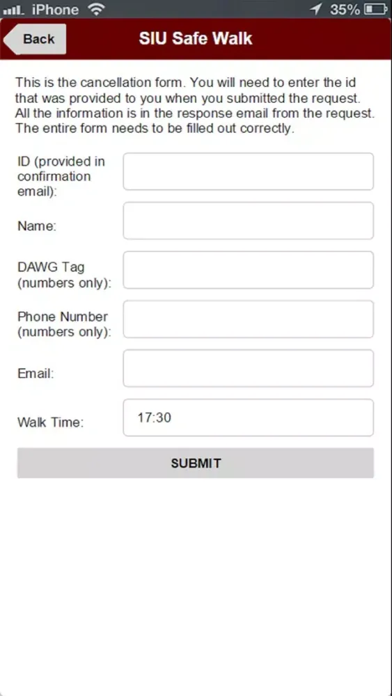 SIU Safe Walk Screenshots