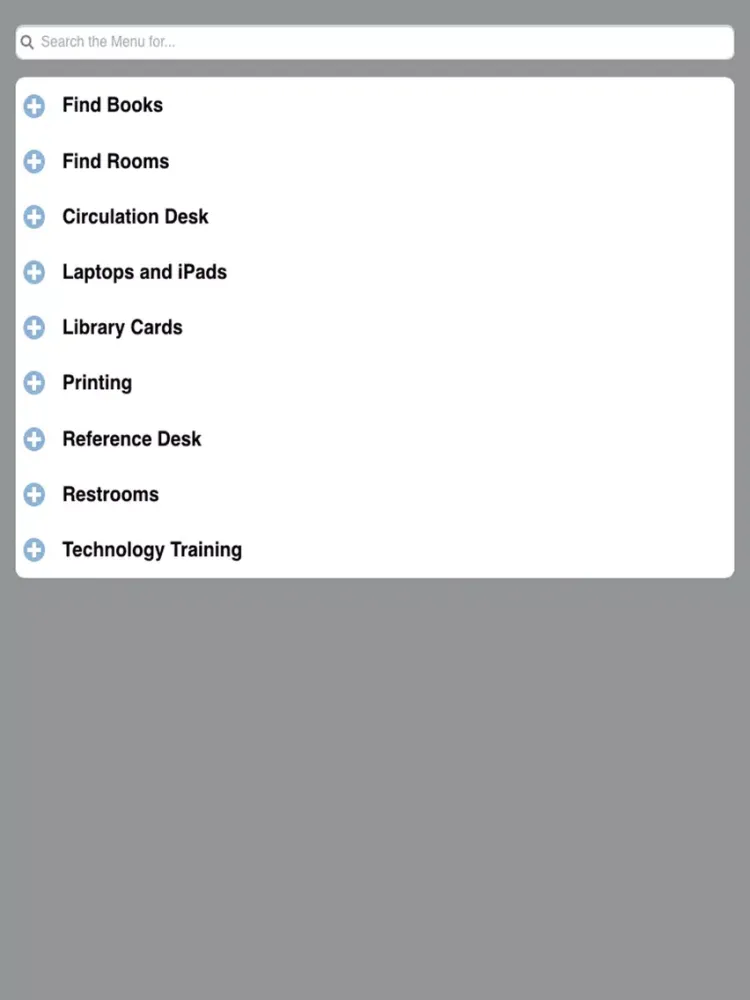 Tangkapan layar SJSU Library iPad 