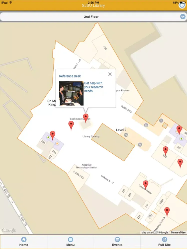 Tangkapan layar SJSU Library iPad 