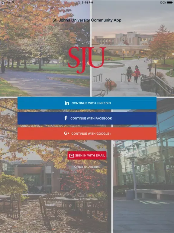 Tangkapan layar St. Johns Community App iPad 