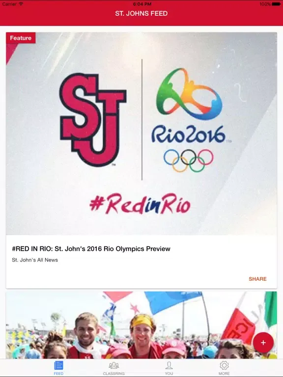Tangkapan layar St. Johns Community App iPad 
