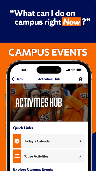 ภาพหน้าจอของ Syracuse University OrangeNow
